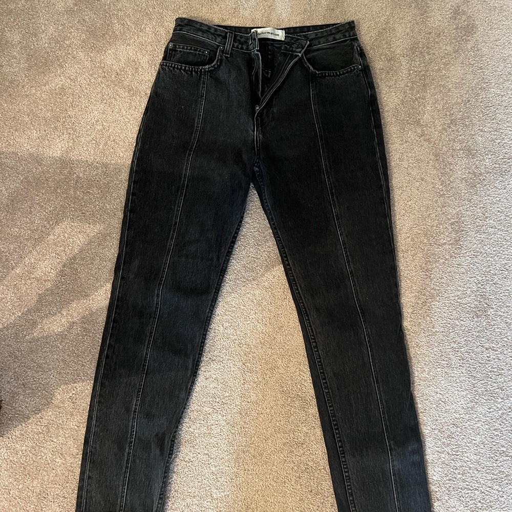 Black reformation jeans